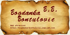 Bogdanka Bontulović vizit kartica